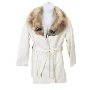 Penny Lane Leather Coat Peter Caruso Vintage Size 14 Fits Small Retro Secretary